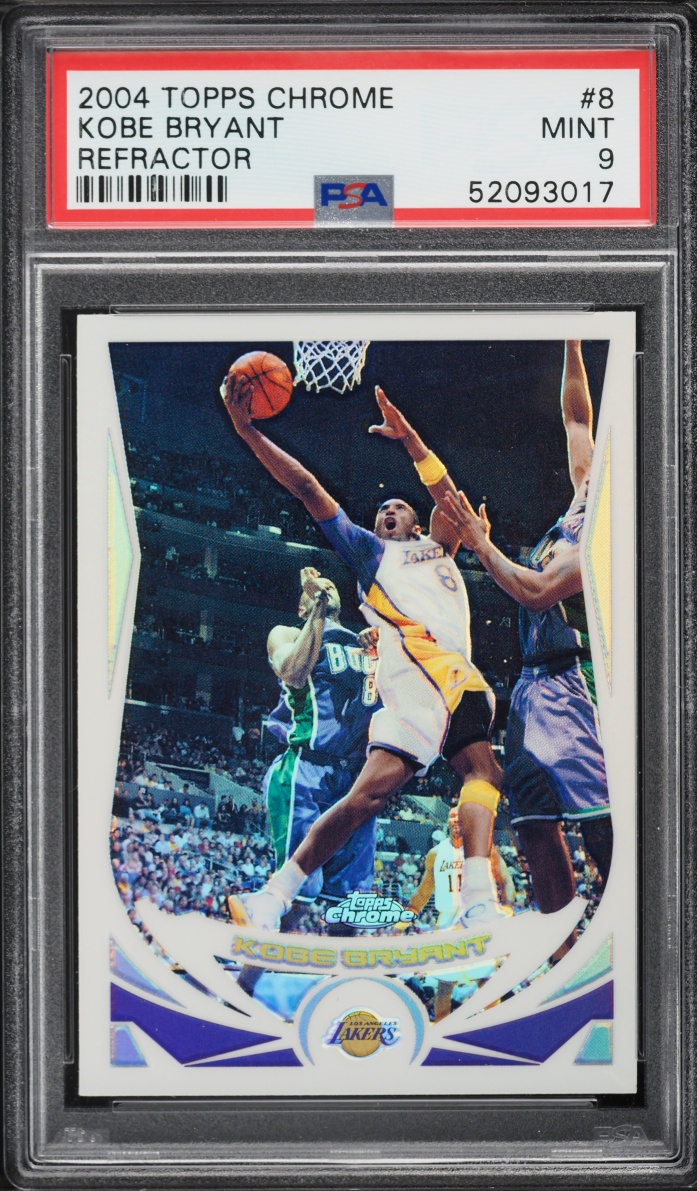 2004 Topps Chrome Refractor Kobe Bryant #8 PSA 9 MINT - Photo 1