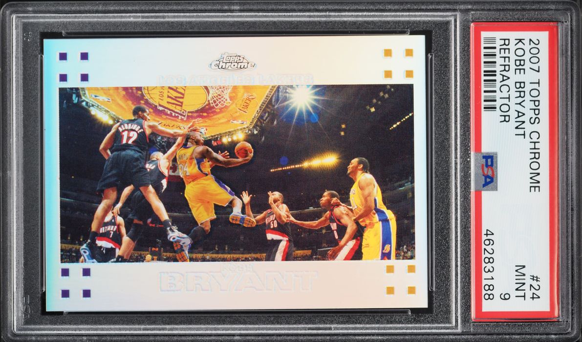 2007 Topps Chrome Refractor Kobe Bryant /999 #24 PSA 9 MINT - Photo 1