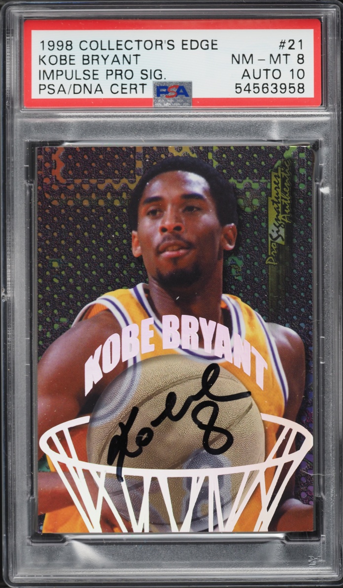 1998 Collector's Edge Impulse Pro Kobe Bryant AUTO DNA 10 #21 PSA 8 NM-MT - Photo 1