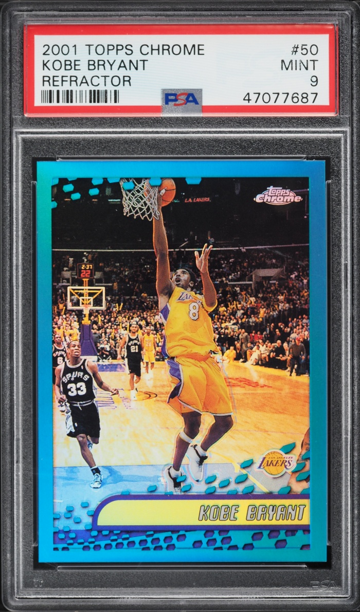 2001 Topps Chrome Refractor Kobe Bryant #50 PSA 9 MINT - Photo 1