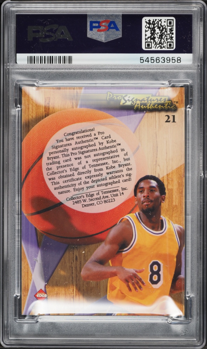 1998 Collector's Edge Impulse Pro Kobe Bryant AUTO DNA 10 #21 PSA 8 NM-MT - Photo 2