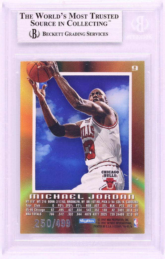 1996 Skybox E-X2000 Credentials Michael Jordan /499 #9 BGS 8.5 NM-MT+ - Photo 2