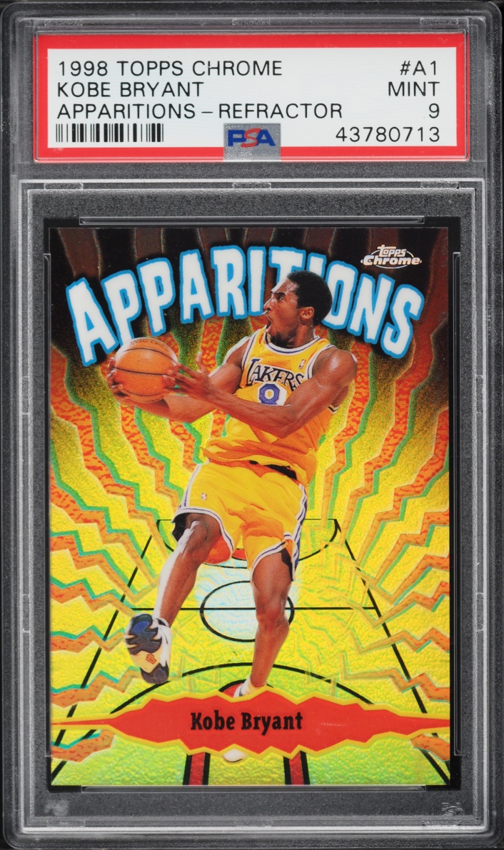 1998 Topps Chrome Apparitions Refractors Kobe Bryant /100 #A1 PSA 9 MINT - Photo 1
