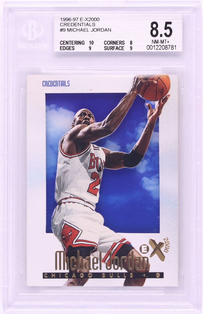 1996 Skybox E-X2000 Credentials Michael Jordan /499 #9 BGS 8.5 NM-MT+ - Photo 1