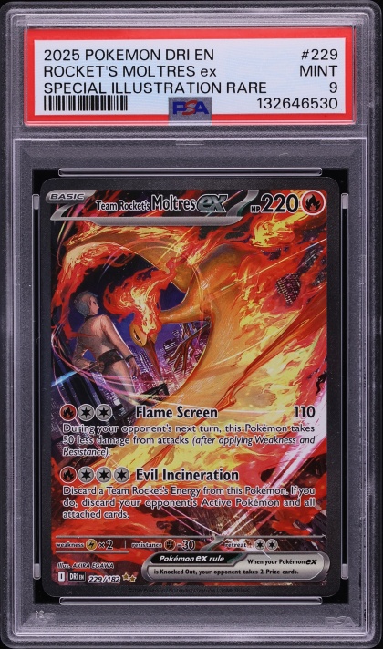 2025 Pokemon Scarlet & Violet Destined Rivals SIR Team Rocket's Moltres ex #229 PSA 9 MINT
