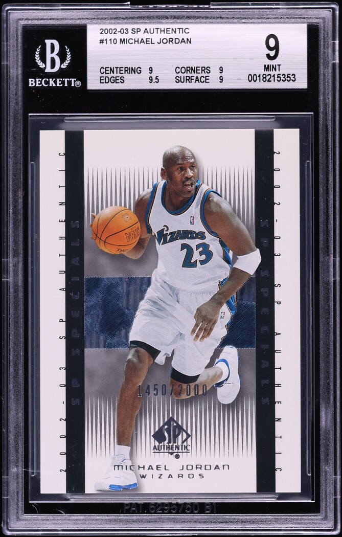 2002 SP Authentic Michael Jordan /2000 #110 BGS 9 MINT