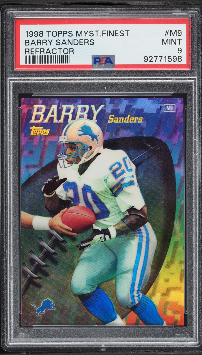 1998 Topps Mystery Finest Refractor Barry Sanders #M9 PSA 9 MINT