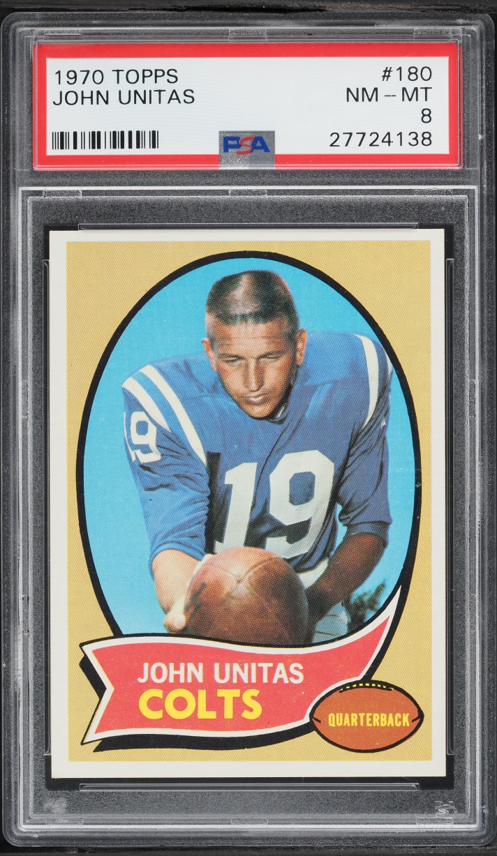 1970 Topps Football Johnny Unitas #180 PSA 8 NM-MT