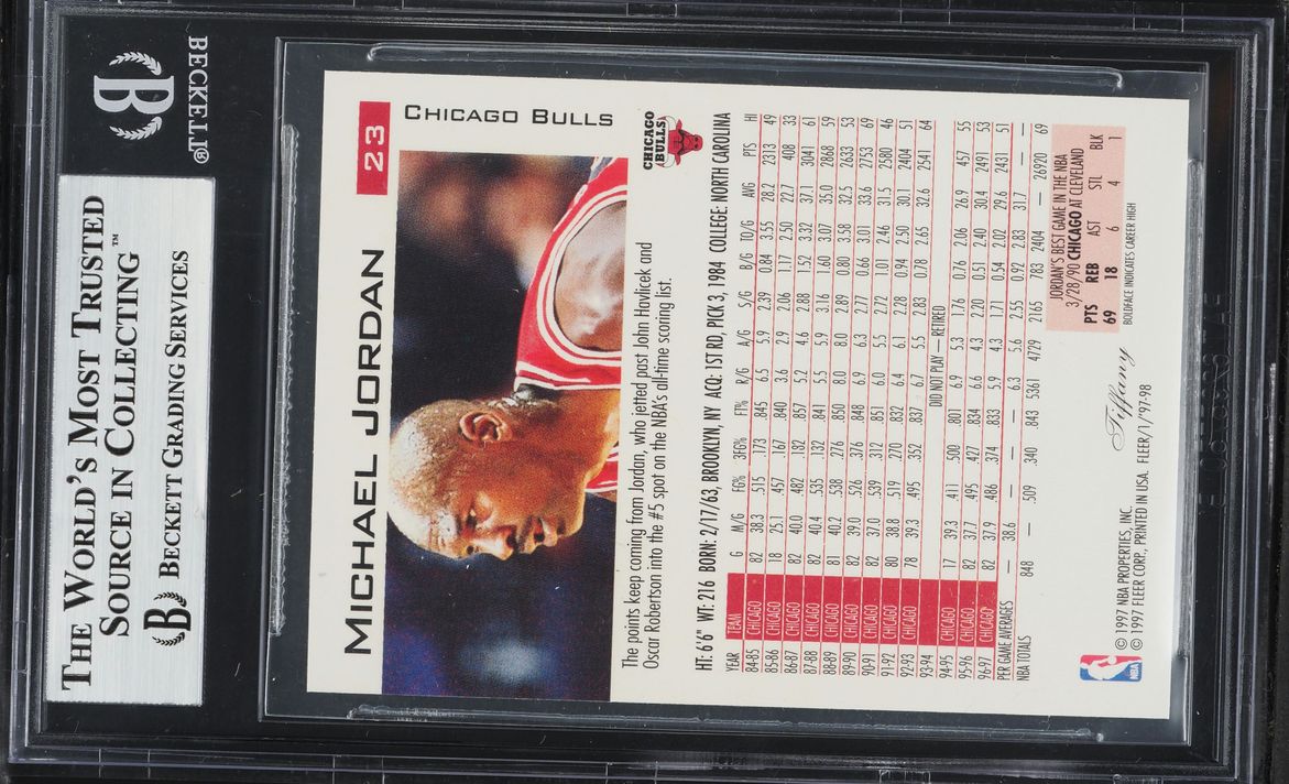 1997 Fleer Tiffany Collection Michael Jordan #23 BGS 9 MINT