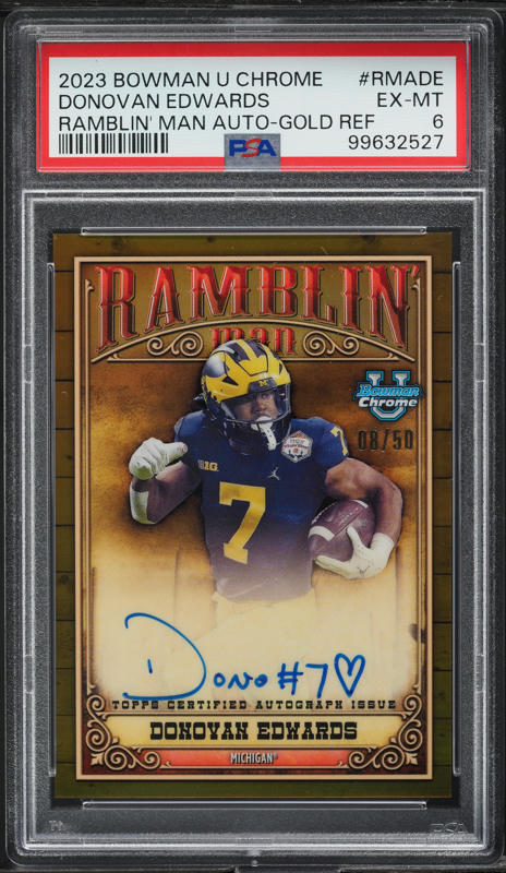 2023 Bowman Chrome University Ramblin' Man Gold Donovan Edwards