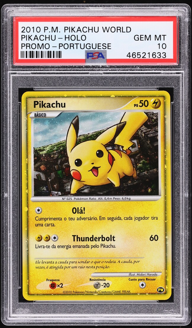 2010 Pokemon Portuguese World Promo Collection Holo Pikachu PSA 10 GEM MINT