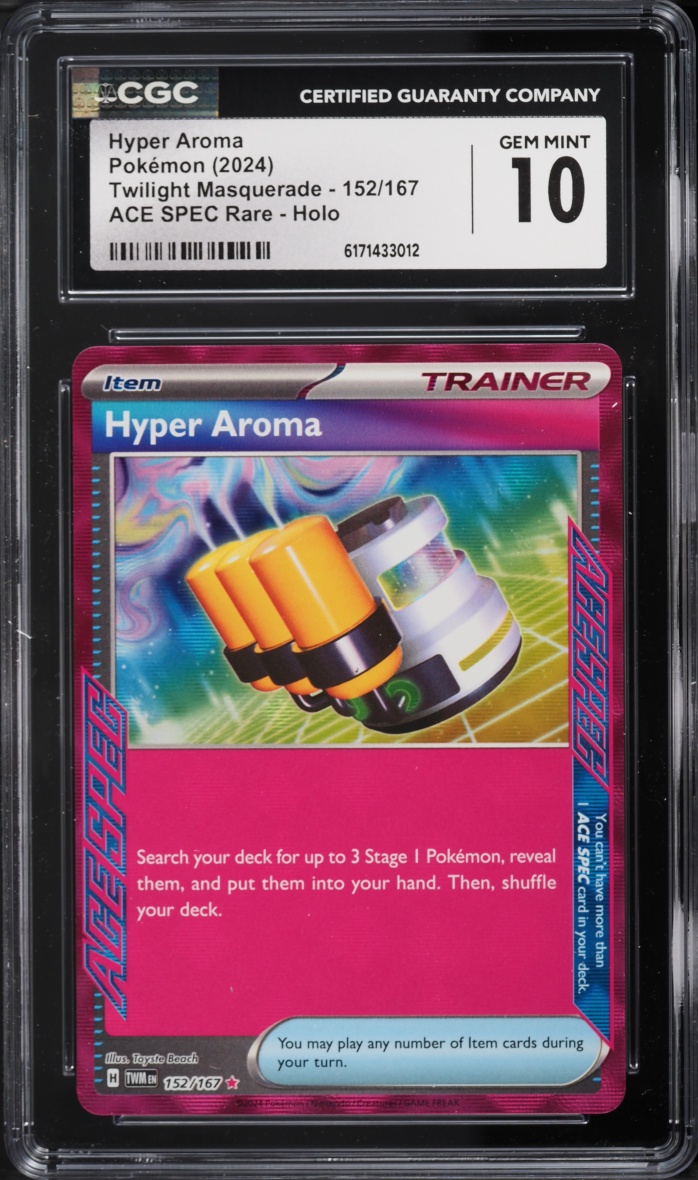 2024 Pokemon Scarlet & Violet Twilight Masquerade Ace Spec Hyper Aroma #152 CGC 10 GEM MINT