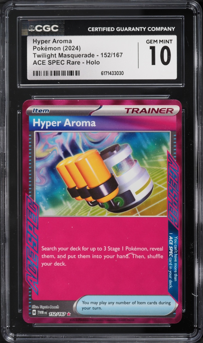 2024 Pokemon Scarlet & Violet Twilight Masquerade Ace Spec Hyper Aroma #152 CGC 10 GEM MINT