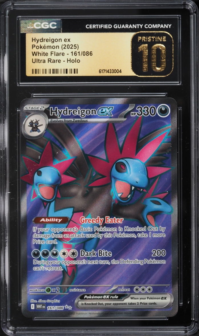 2025 Pokemon Scarlet & Violet White Flare Full Art Hydreigon Ex #161 CGC 10 PRISTINE