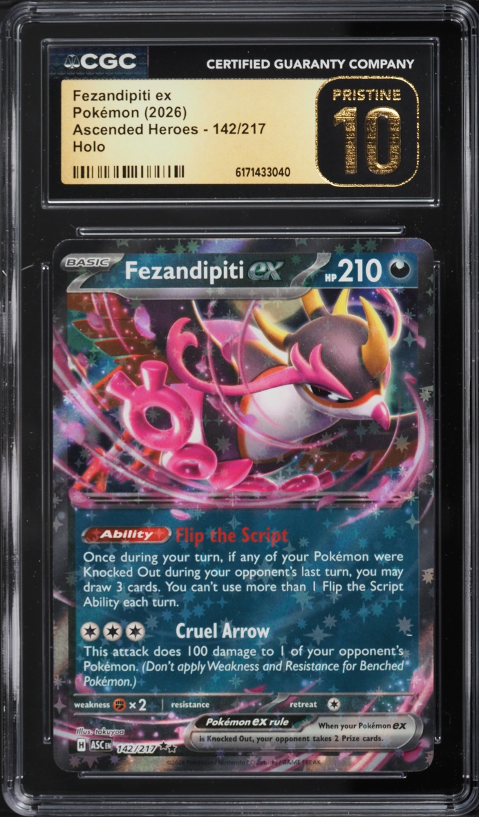 2026 Pokemon Mega Evolution Ascended Heroes Holo Fezandipiti Ex #142 CGC 10 PRISTINE