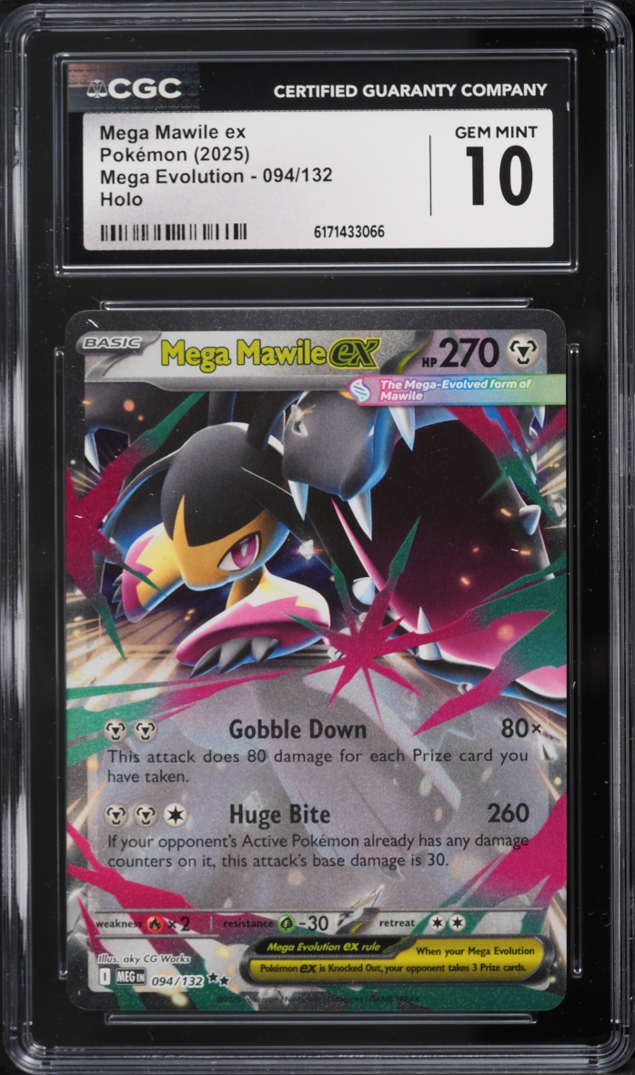 2025 Pokemon Mega Evolution Holo Mega Mawile Ex #94 CGC 10 GEM MINT