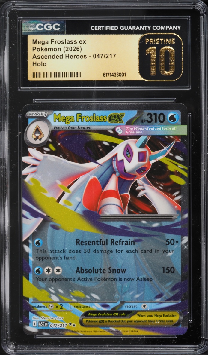 2026 Pokemon Mega Evolution Ascended Heroes Holo Mega Froslass Ex #47 CGC 10 PRISTINE