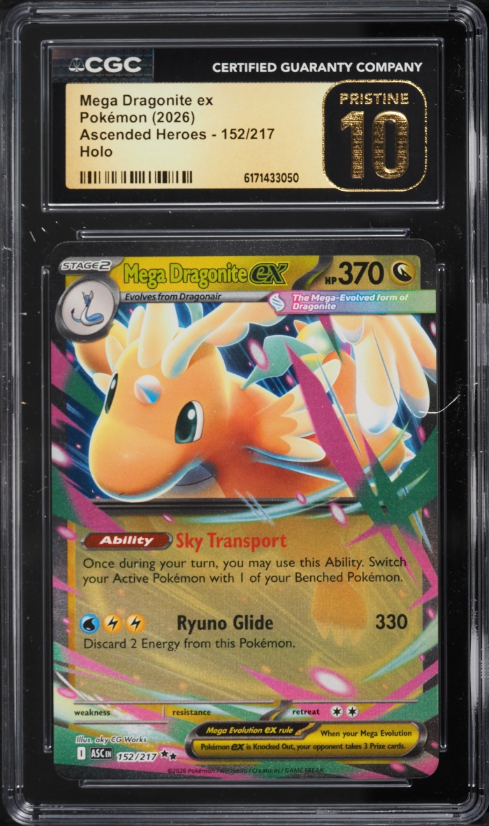 2026 Pokemon Mega Evolution Ascended Heroes Holo Mega Dragonite EX #152 CGC 10 PRISTINE