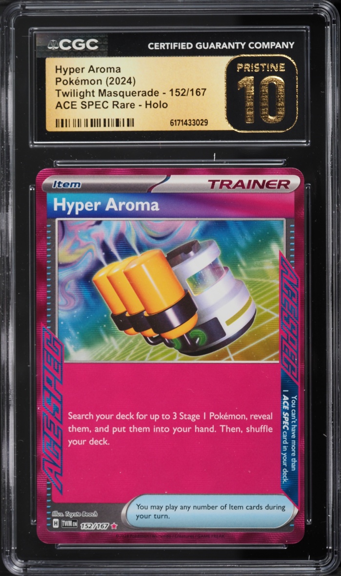 2024 Pokemon Scarlet & Violet Twilight Masquerade Ace Spec Hyper Aroma #152 CGC 10 PRISTINE