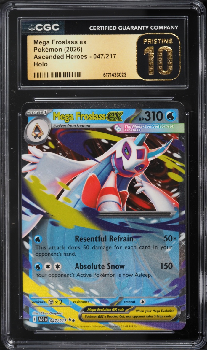 2026 Pokemon Mega Evolution Ascended Heroes Holo Mega Froslass Ex #47 CGC 10 PRISTINE