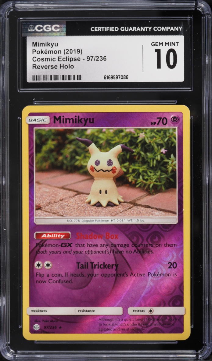 2019 Pokemon Sun & Moon Cosmic Eclipse Reverse Holo Mimikyu #97 CGC 10 GEM MINT