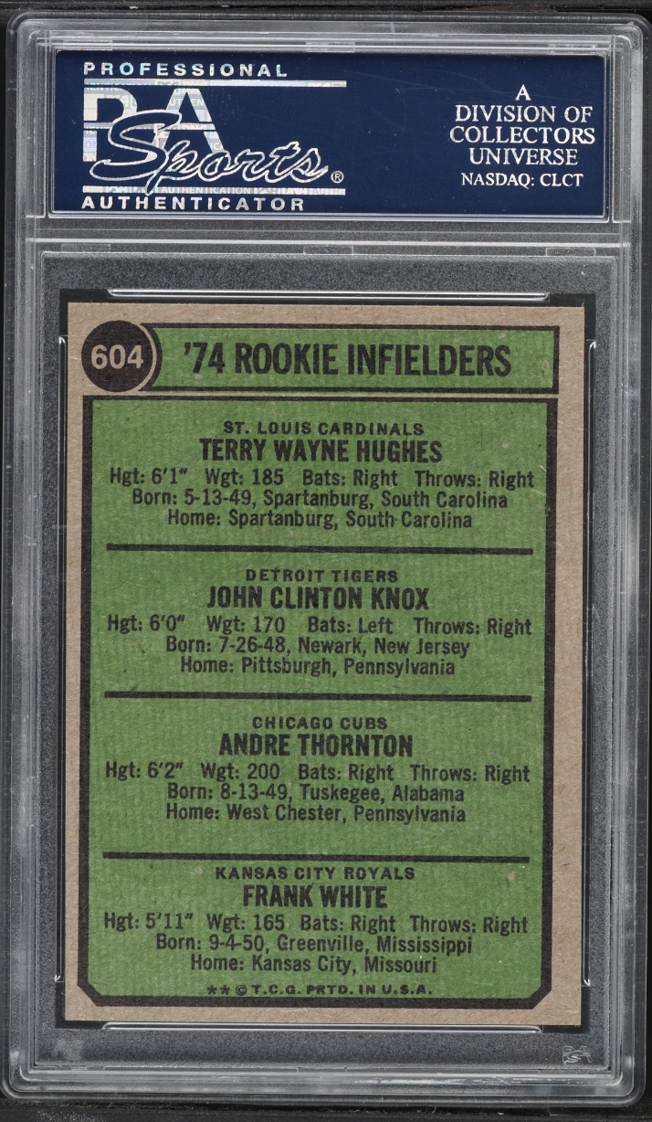 1974 Topps Rookie Infielders #604 PSA 9 MINT
