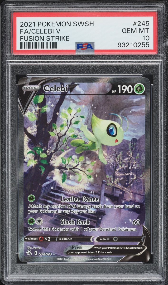2021 Pokemon Sword & Shield Fusion Strike Alt Art Celebi V #245 PSA 10 GEM MINT