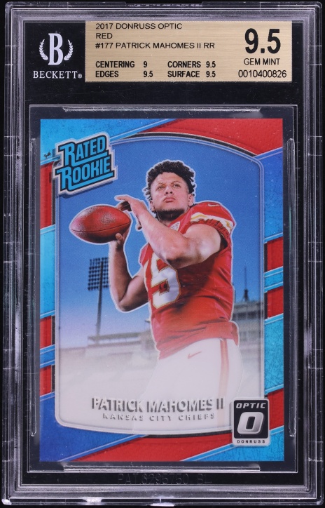 2017 Donruss Optic Red Patrick Mahomes II ROOKIE /99 #177 BGS 9.5 GEM MINT
