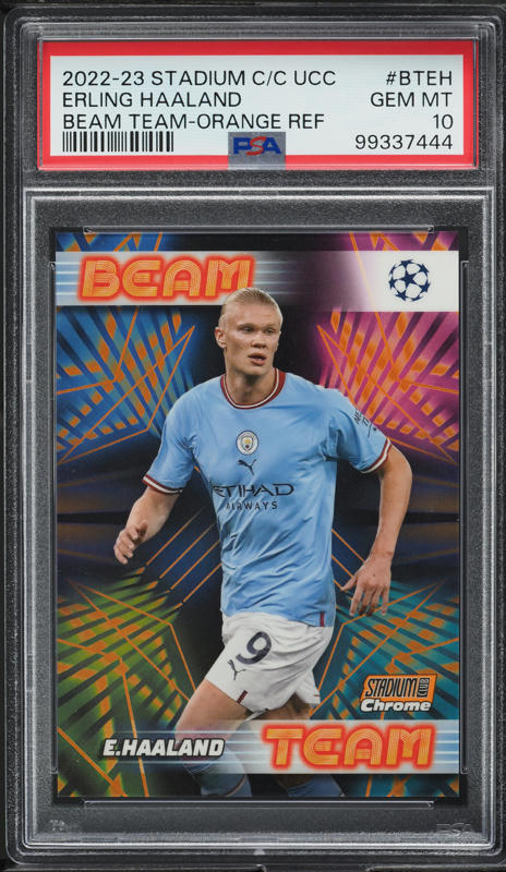 2019 Topps Chrome UEFA Sapphire Erling Haaland ROOKIE #74 PSA 10