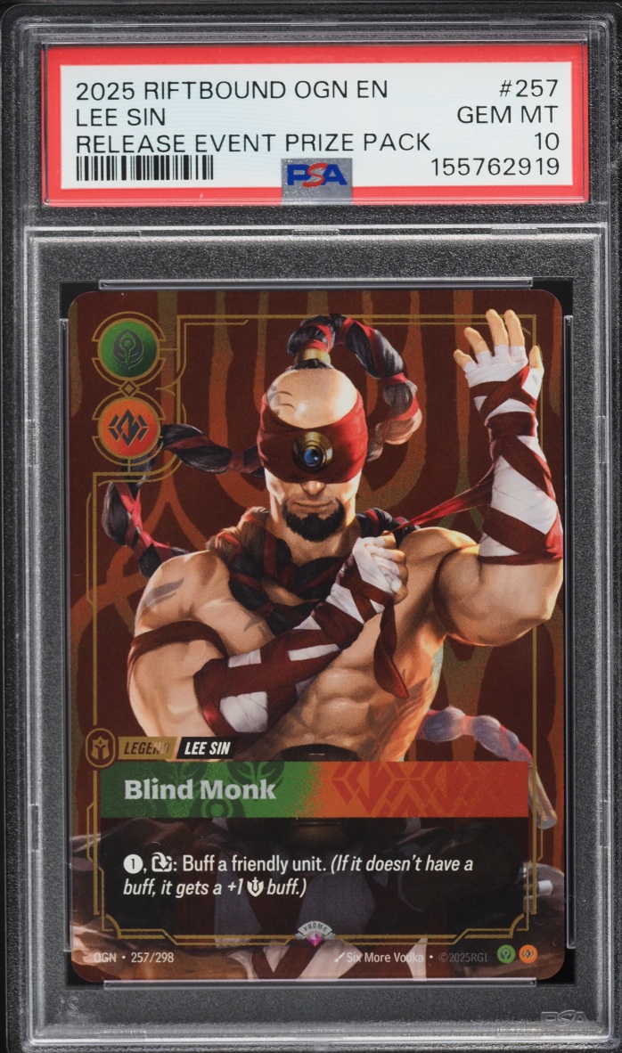 2025 Riftbound League Of Legends LoL Origins Release Event Prize Pack Lee Sin #257 PSA 10 GEM