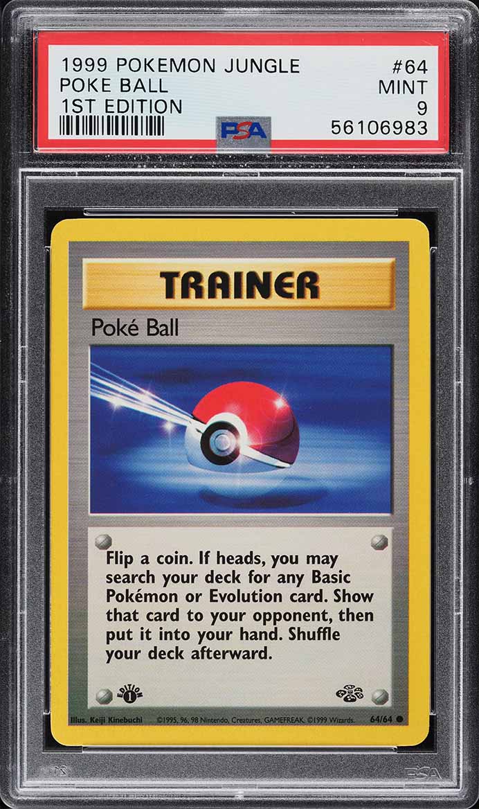 1999 Pokemon Jungle 1st Edition Poke Ball #64 PSA 9 MINT