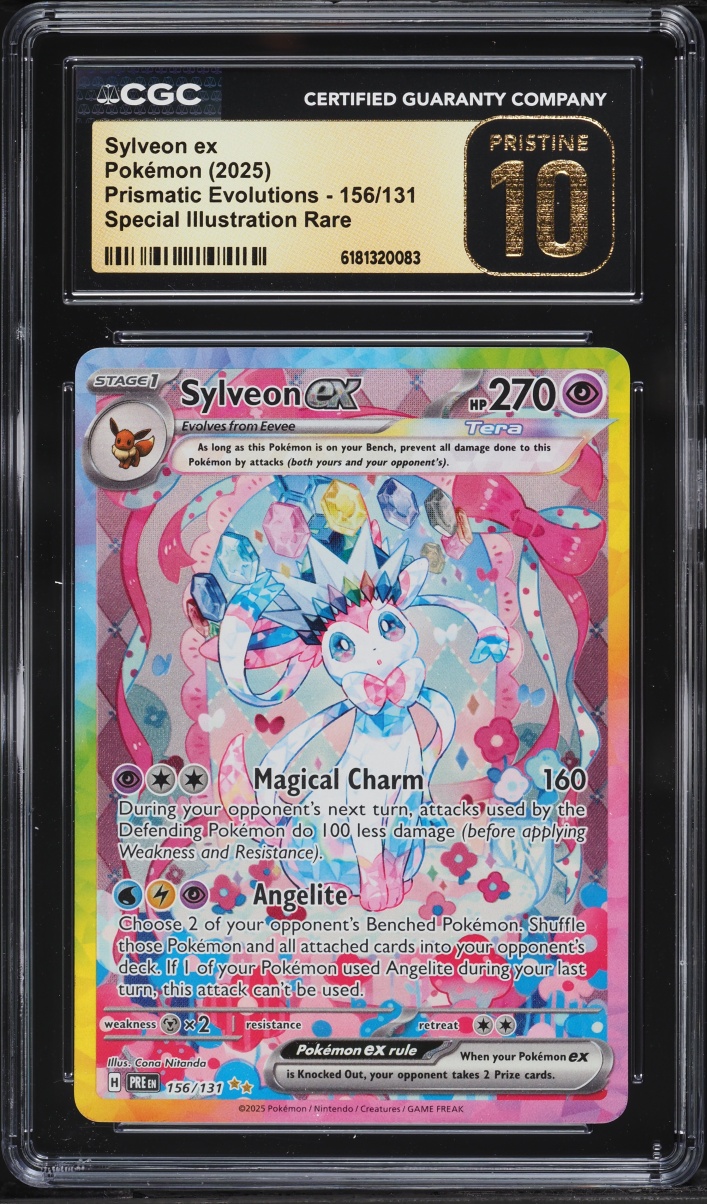 2025 Pokemon Scarlet & Violet Prismatic Evolutions SIR Sylveon EX #156 CGC 10 PRISTINE