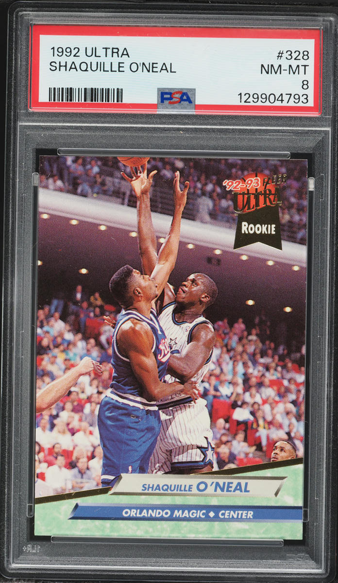 1992 Ultra Basketball Shaquille O'Neal ROOKIE #328 PSA 8 NM-MT