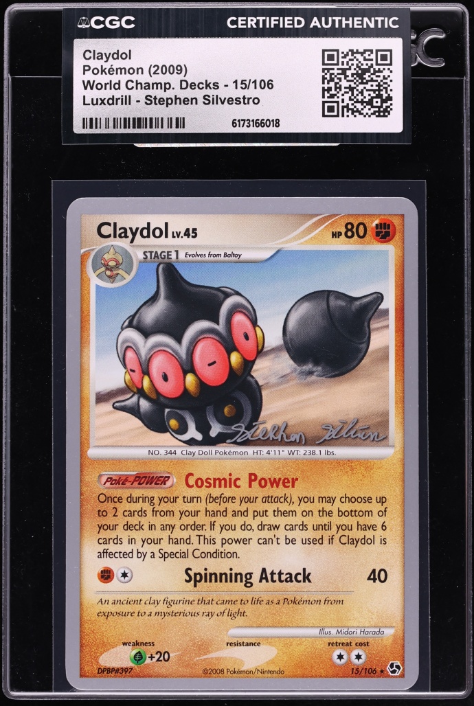 2009 Pokemon World Championships Decks Luxdrill Stephen Silvestro Claydol #15 CGC AUTH
