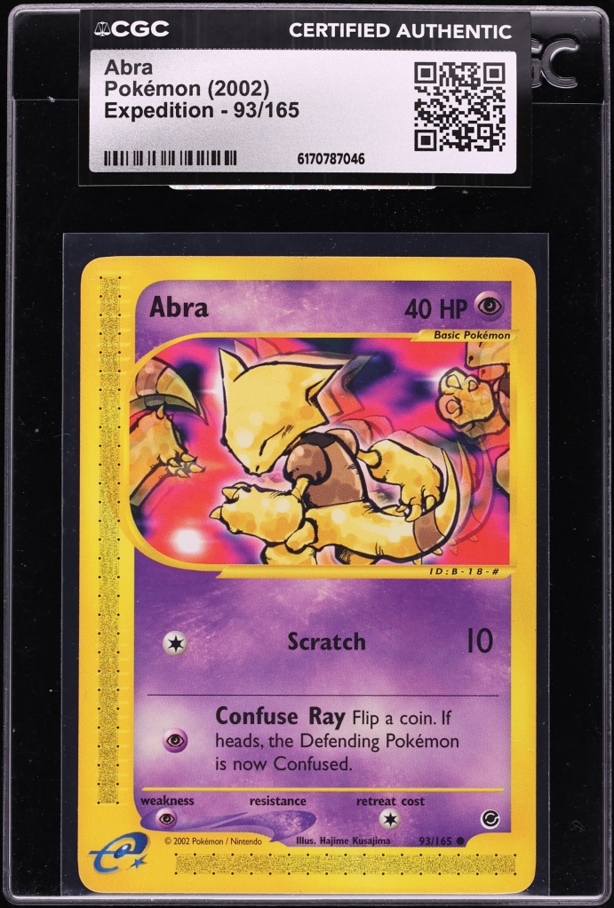 2002 Pokemon Expedition Abra #93 CGC AUTH