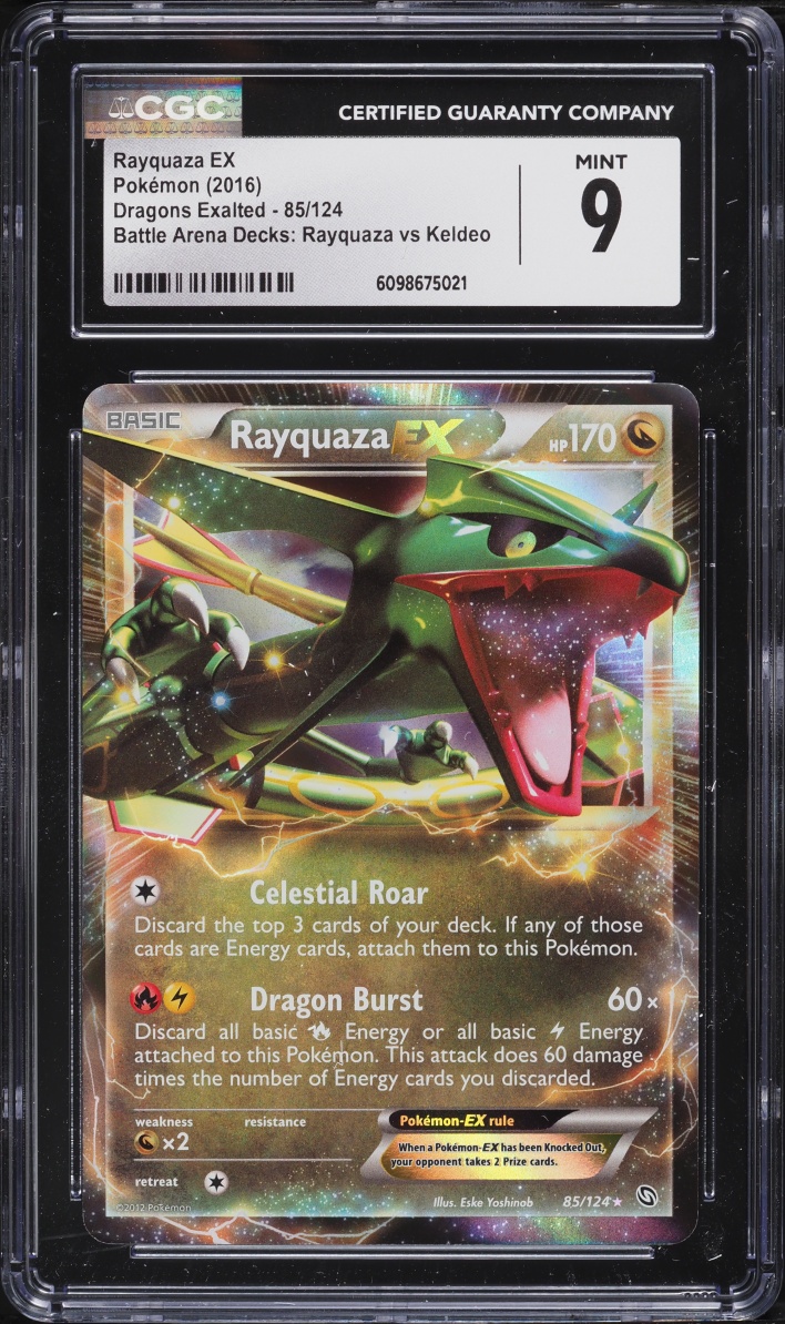 2016 Pokemon Black & White Dragons Exalted Battle Arena Holo Rayquaza EX #85 CGC 9 MINT