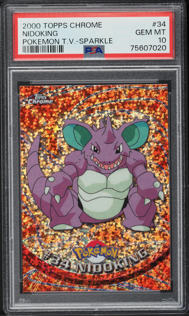 2000 Topps Chrome Pokemon Series 1 Sparkle Nidoking #34 PSA 10 GEM MINT