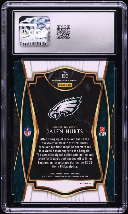 2020 Select Premier Level Silver Jalen Hurts ROOKIE #150 CGC 10 GEM MINT