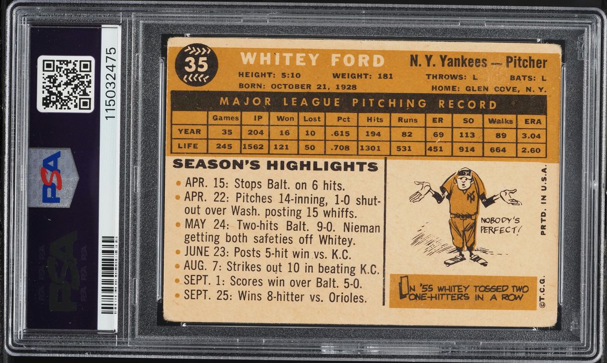 1960 Topps Whitey Ford #35 PSA 1 PR