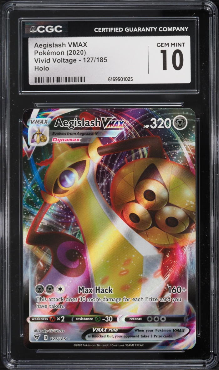 2020 Pokemon Sword & Shield Vivid Voltage Full Art Aegislash VMAX #127 CGC 10 GEM MINT