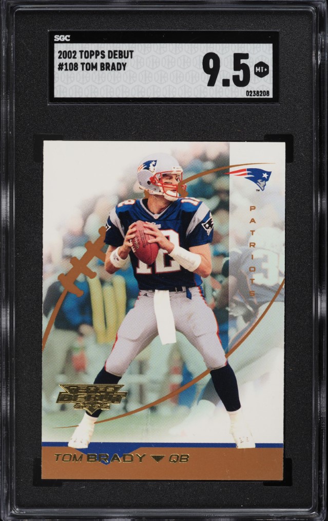 2002 Topps Debut Tom Brady #108 SGC 9.5 MINT+