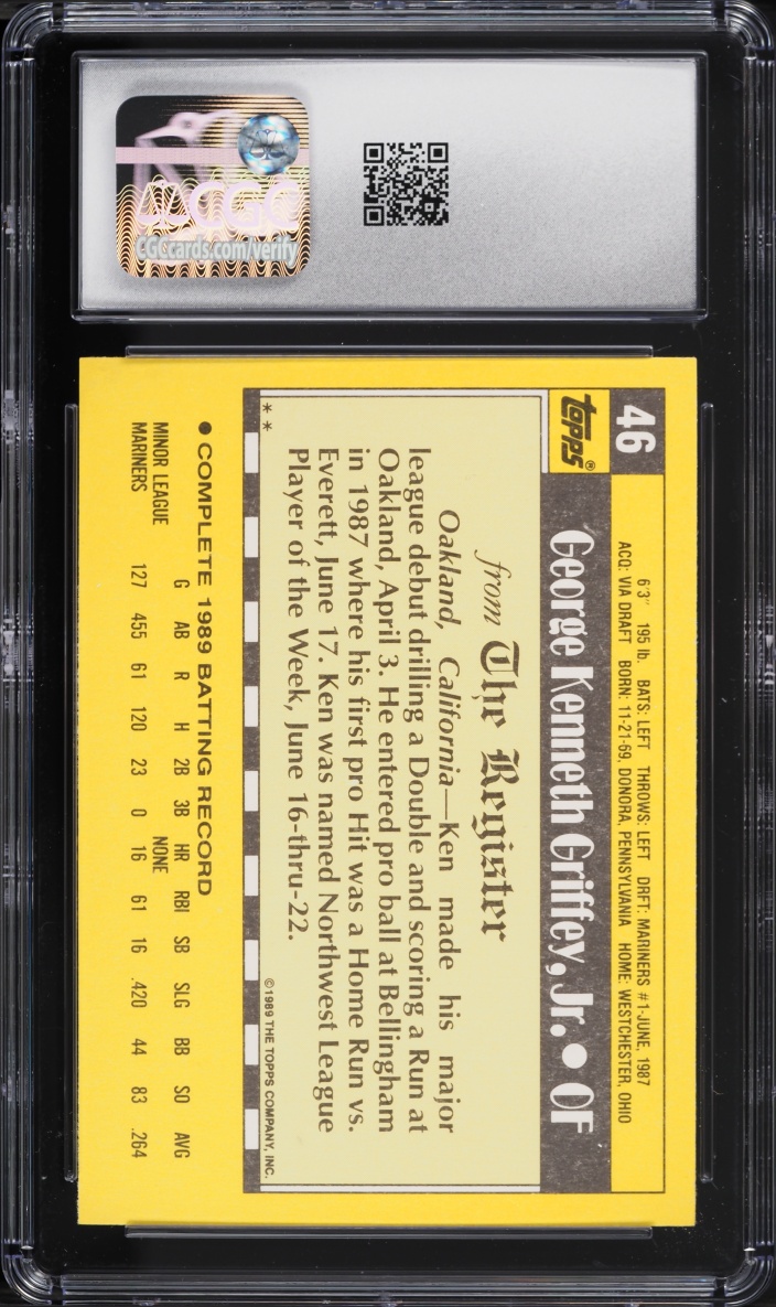 1990 Topps '89 Debut Ken Griffey Jr. #46 CGC 9 MINT