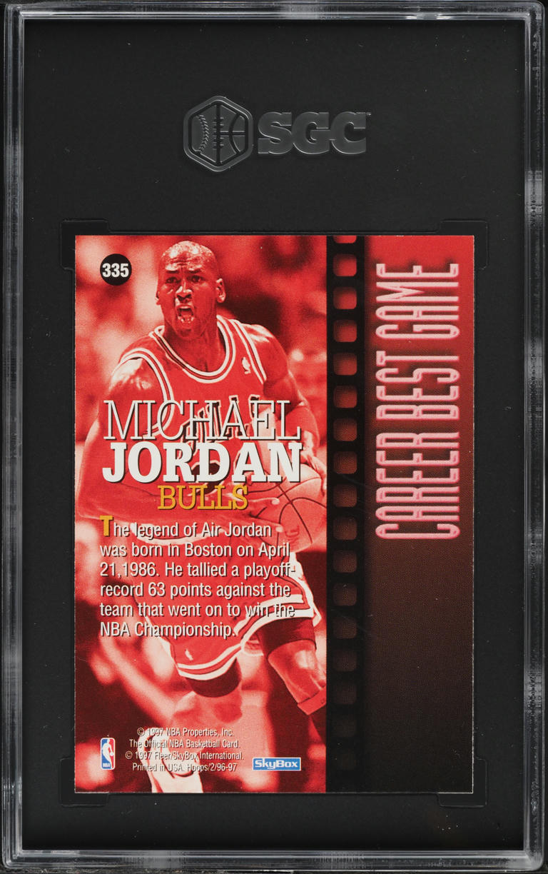 1996 Hoops Career Best Game Michael Jordan #335 SGC 9.5 MINT+