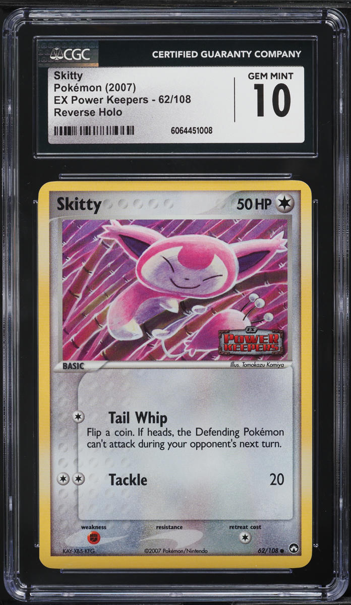 2007 Pokemon EX Power Keepers Reverse Holo Skitty #62 CGC 10 GEM MINT