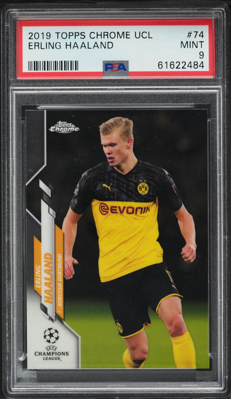 2019 Topps Chrome UEFA Champions League Blue #74 Erling Haaland
