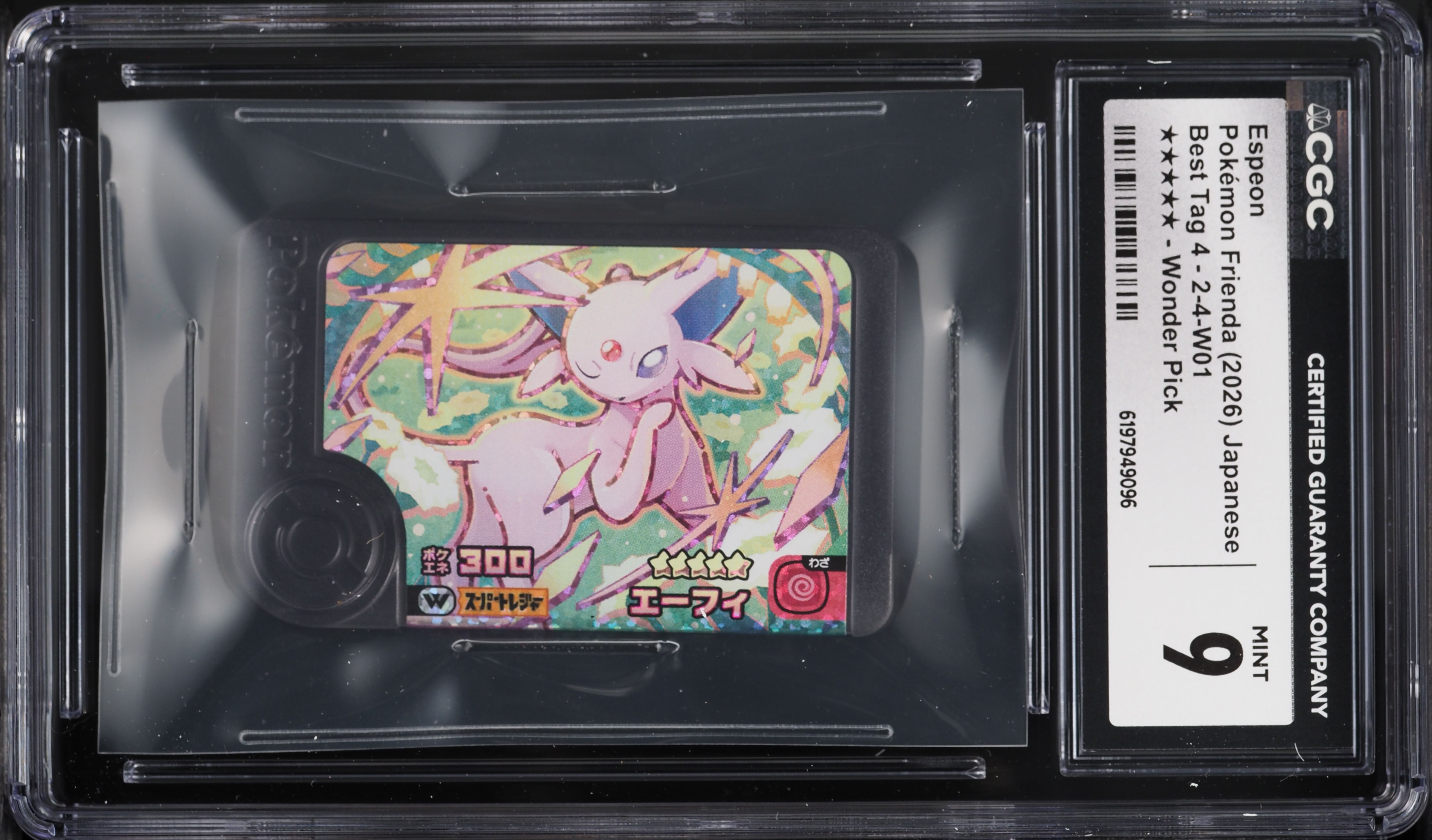 2026 Pokemon Japanese Frienda Best Tag 4 Wonder Pick Espeon #2-4-W01 CGC 9 MINT