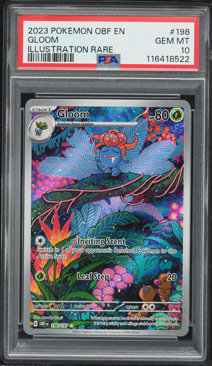 2023 Pokemon Scarlet & Violet Obsidian Flames IR Gloom #198 PSA 10 GEM MINT