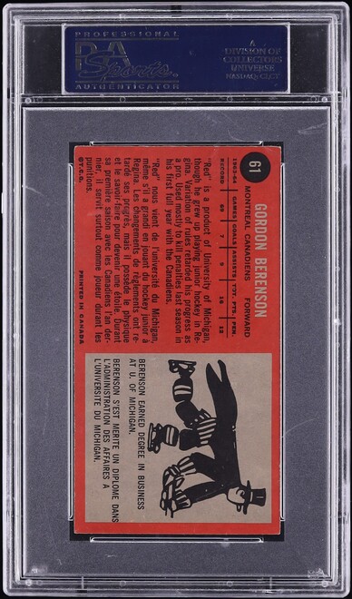 1964 Topps Hockey Red Berenson #61 PSA 8 NM-MT