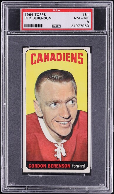 1964 Topps Hockey Red Berenson #61 PSA 8 NM-MT