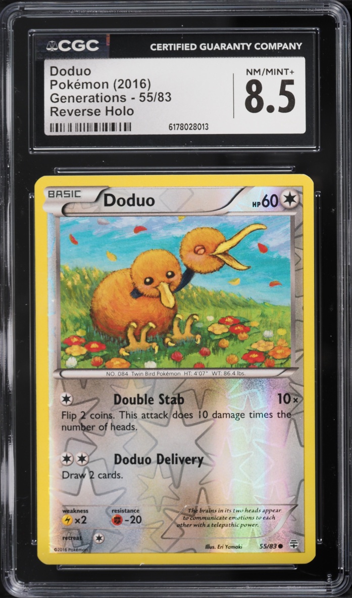 2016 Pokemon XY Generations Reverse Holo Doduo #55 CGC 8.5 NM-MT+